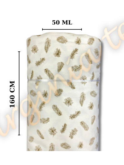 Material Nanghin Inlet Engros 100% Bumbac – 160 cm Latime, 50 ml, 180 gr/mp² – Fulgi Crem pentru Perne, Burdufuri si Sacose
